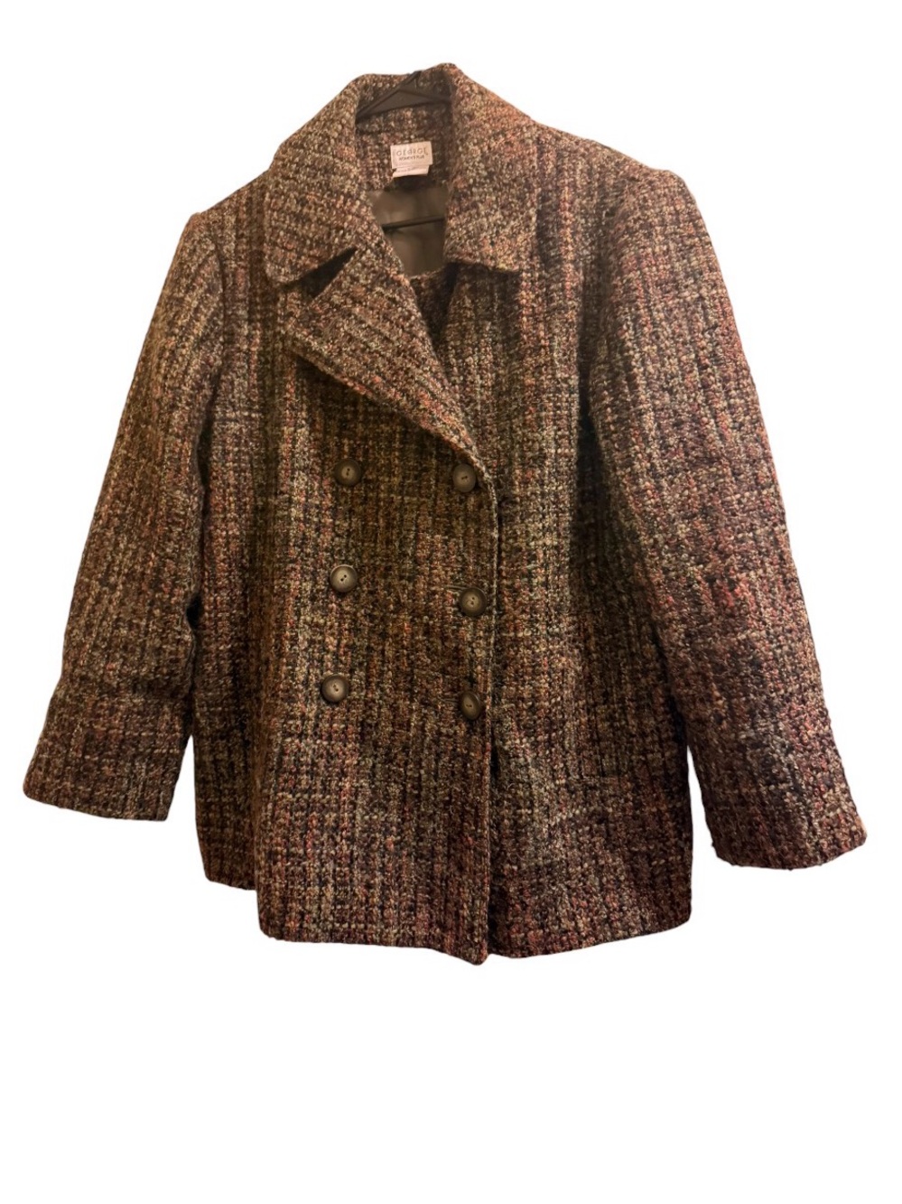 Wool Blend Double-Breasted Peacoat